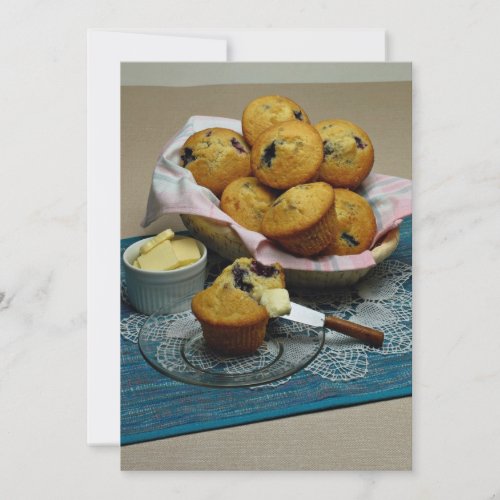 Blueberry muffins personalized invites