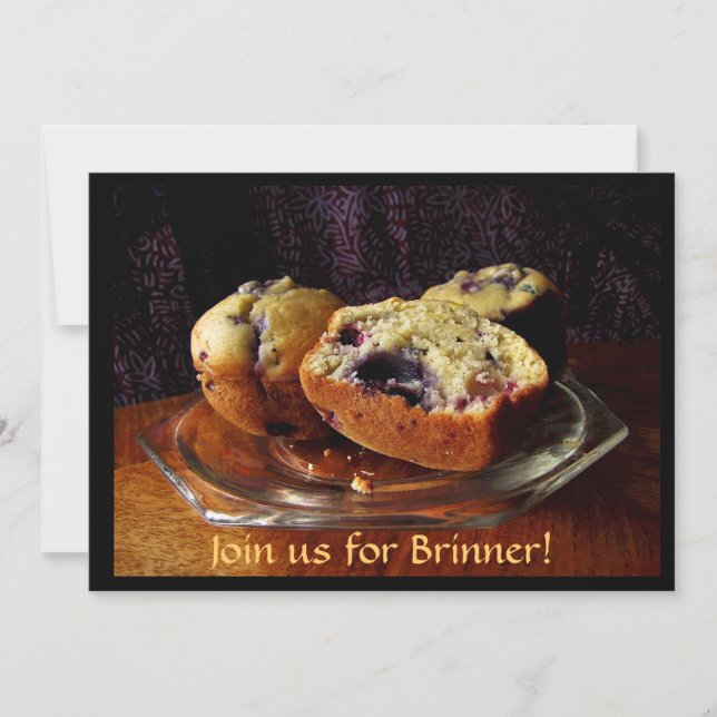 Blueberry Muffins Brinner Invitation (Front)