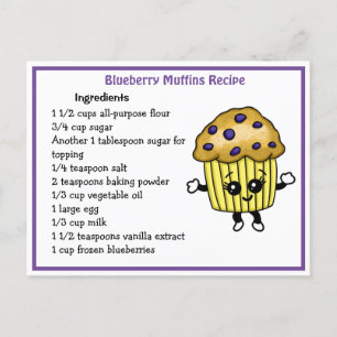 Blueberry Muffins Recipe Card
