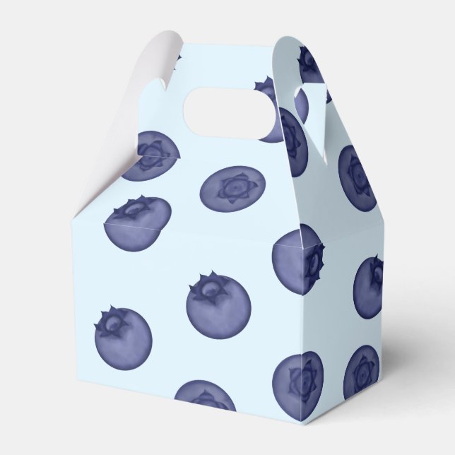 Blueberry natural. Ripe tasty blueberries on blue Favor Boxes (Front Side)