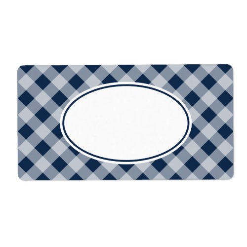 Blueberry Navy Gingham Kitchen Gift Tag Labels