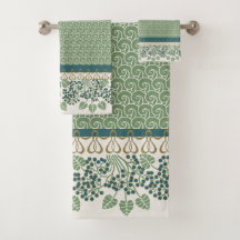 Blueberry Nouveau Art Deco Bath Towel Sets