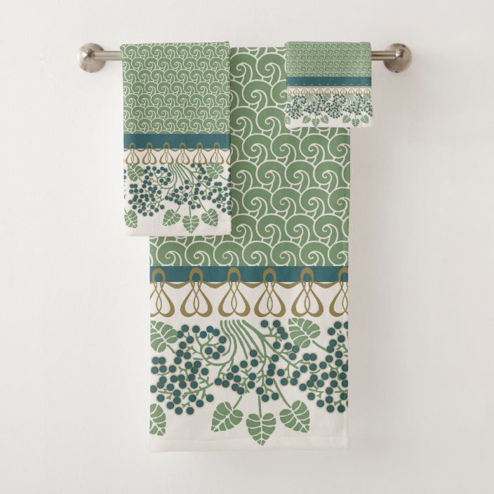 Blueberry Nouveau Art Deco Bath Towel Sets | Zazzle.com