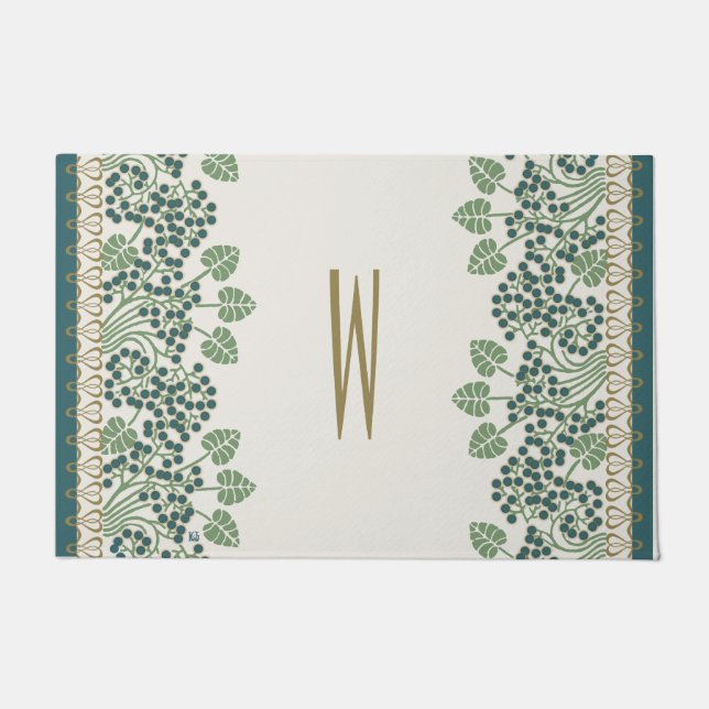 Blueberry Nouveau Art Deco Door Mats (Front)