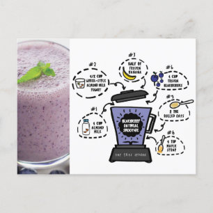 Blueberry Oatmeal Smoothie Recipe Card