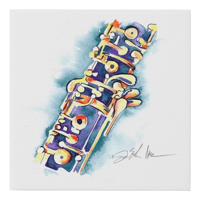 Blueberry Oboe - Blue Oboe Painting on canvas (Front)