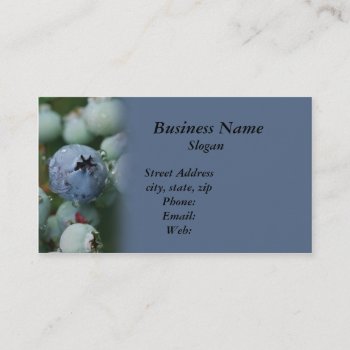 Blueberry On Blue Business Card by clcbizcards at Zazzle