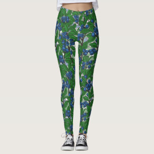 Blueberry on white leggings
