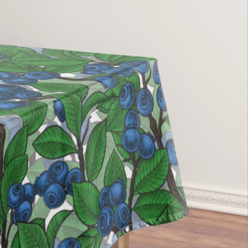 Blueberry on white tablecloth