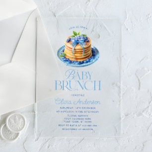 Blueberry Pancake Baby Brunch Baby Shower Acrylic Invitations