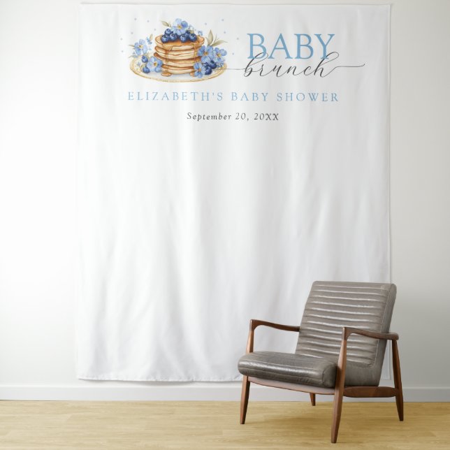 Blueberry Pancake Baby Brunch Baby Shower Backdrop (In Situ)