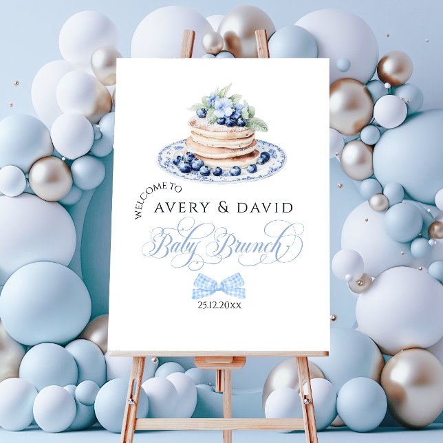 Blueberry Pancake Baby Brunch Baby Shower Boy  Foam Board (Creator Uploaded)