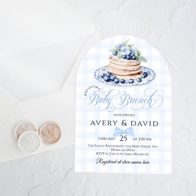 Blueberry Pancake Baby Brunch Baby Shower Boy  Invitation (Creator Uploaded)