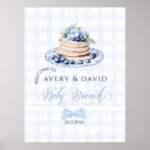 Blueberry Pancake Baby Brunch Baby Shower Boy Poster