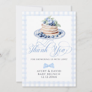 Blueberry Pancake Baby Brunch Baby Shower Boy Thank You Card