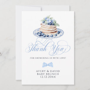 Blueberry Pancake Baby Brunch Baby Shower Boy Thank You Card