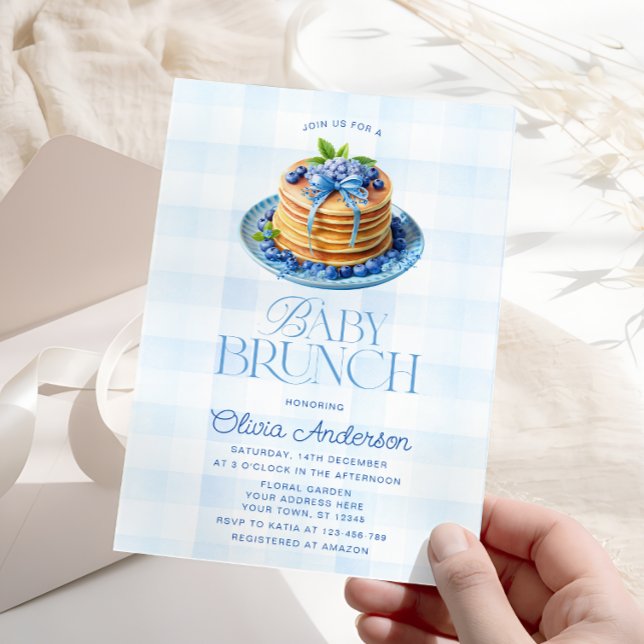 Blueberry Pancake Baby Brunch Baby Shower Invitation (Creator Uploaded)