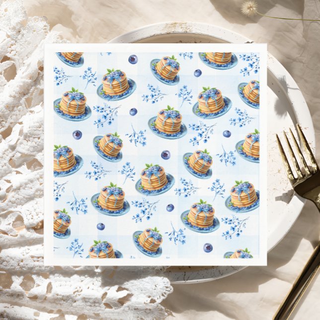 Blueberry Pancake Baby Brunch Baby Shower Napkins (Creator Uploaded)