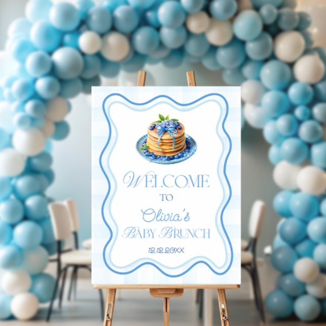 Blueberry Pancake Baby Brunch Baby Shower Welcome Foam Board (Creator Uploaded)