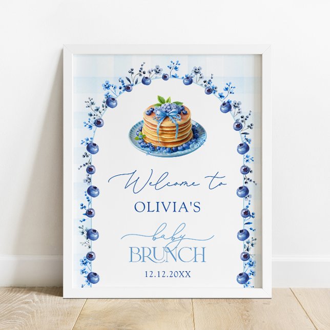 Blueberry Pancake Baby Brunch Baby Shower Welcome Poster (Creator Uploaded)