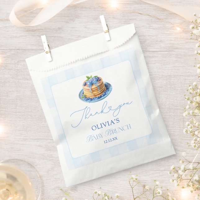 Blueberry Pancake Baby Brunch Shower Thank You Favor Bag (Clipped)