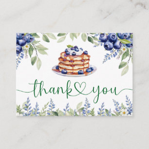 Blueberry Pancake Baby Shower Flat Thank You Card