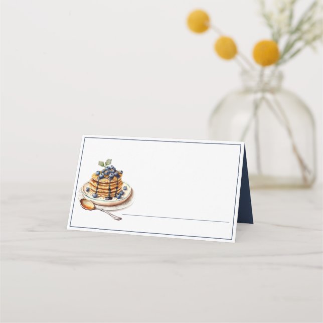 Blueberry Pancakes | Breakfast Place Card (Front)