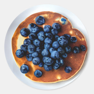 Blueberry Pancakes Food Classic Round Sticker