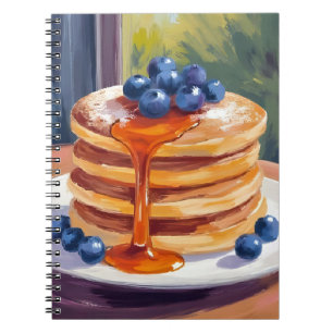 Blueberry Pancakes Oil Painting Notebook