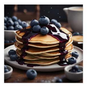 Blueberry Pancakes Poster