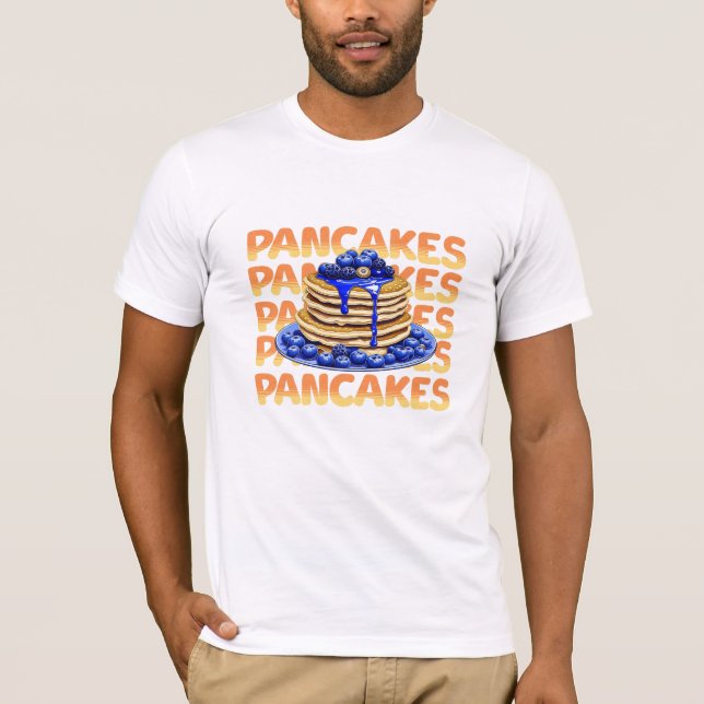 Blueberry Pancakes, Yummy Foodie T-Shirt (Front)