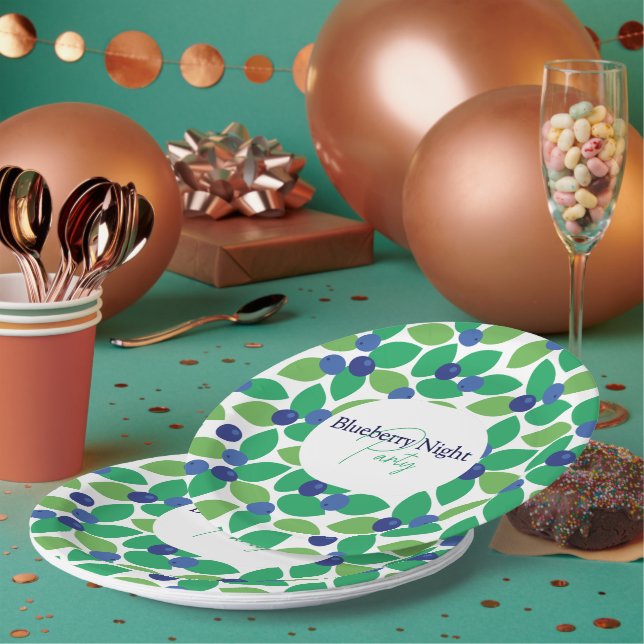 Blueberry. Paper Plates (Multi)