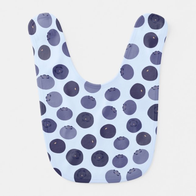 Blueberry Pattern Baby Bib (Front)