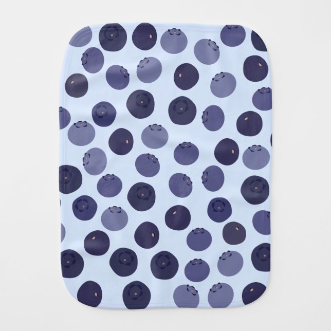 Blueberry Pattern Baby Burp Cloth (Front)