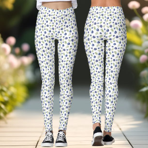 Blueberry Pattern Berries Summer Leggings