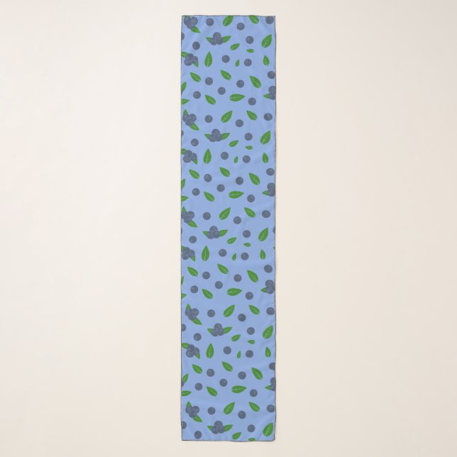 Blueberry pattern Chiffon Scarf (Front)