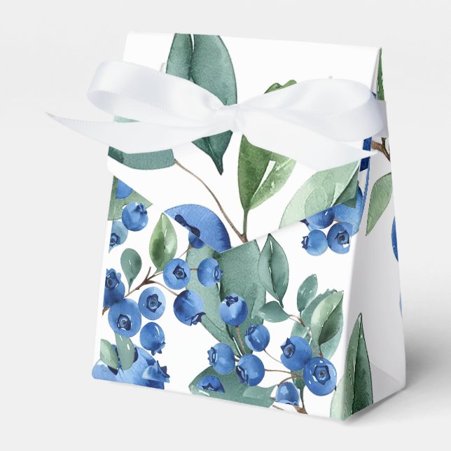 Blueberry pattern favor boxes (Front Side)