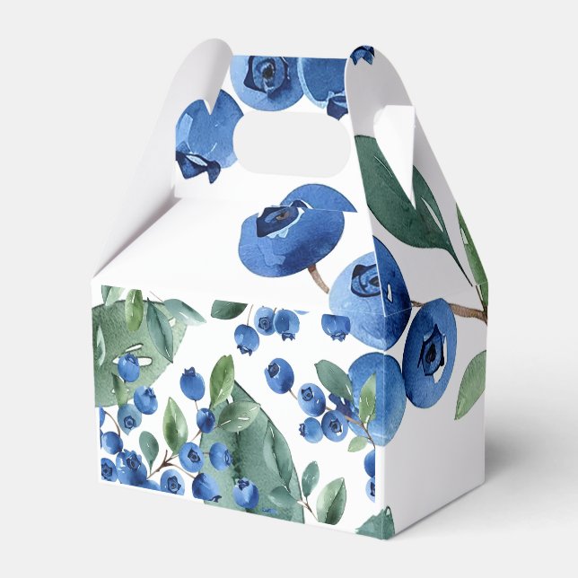 Blueberry pattern favor boxes (Front Side)