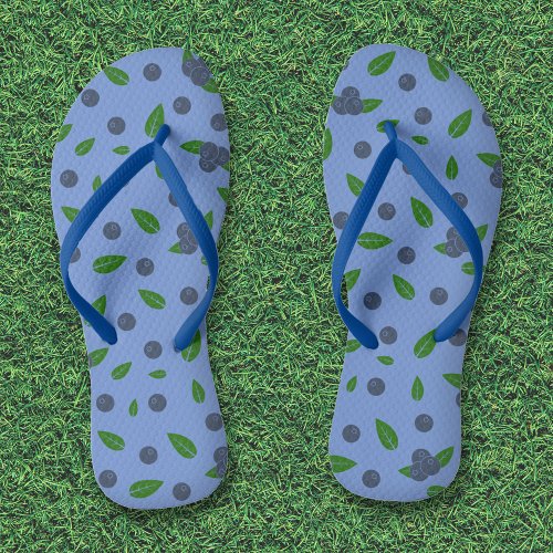 Blueberry pattern Flip Flops