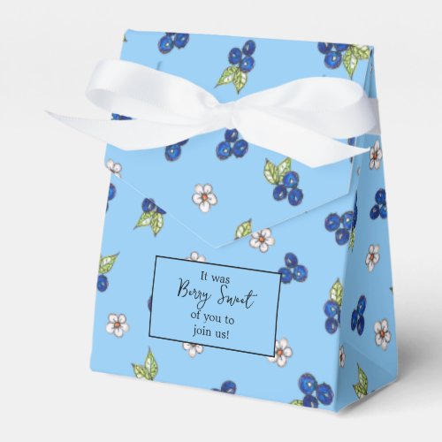 Blueberry Pattern Hand Drawn Baby Shower Favor Boxes