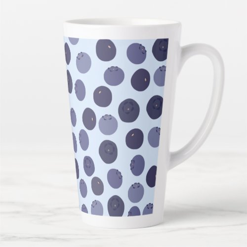 Blueberry Pattern Latte Mug