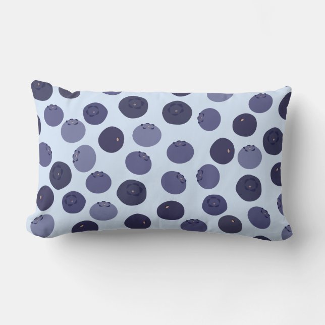 Blueberry Pattern Lumbar Pillow (Front)