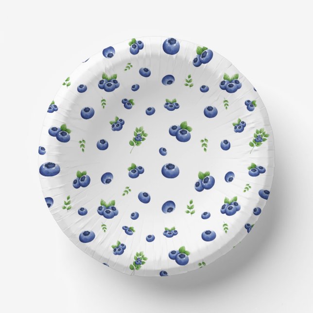 Blueberry Pattern Paper Bowls (Front)