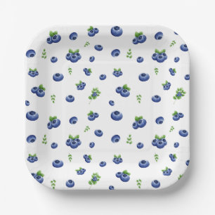 Blueberry Pattern Paper Plates