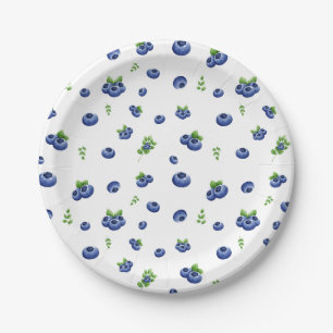 Blueberry Pattern Paper Plates