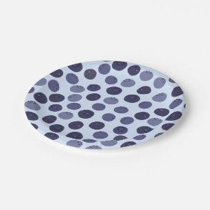 Blueberry Pattern Paper Plates