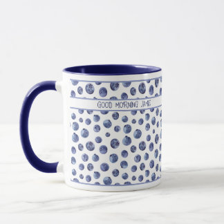 Blueberry pattern personalized mug