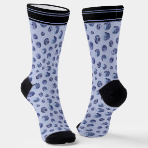 Blueberry Pattern Personalized Name Blue Socks