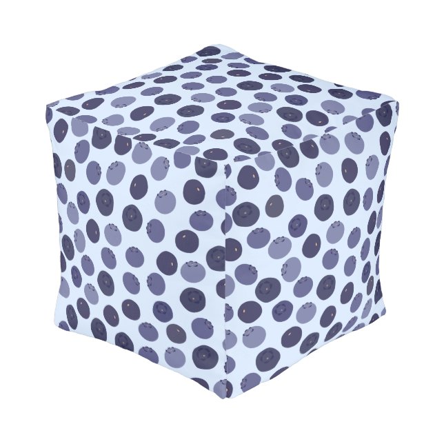 Blueberry Pattern Pouf (Angled Back)