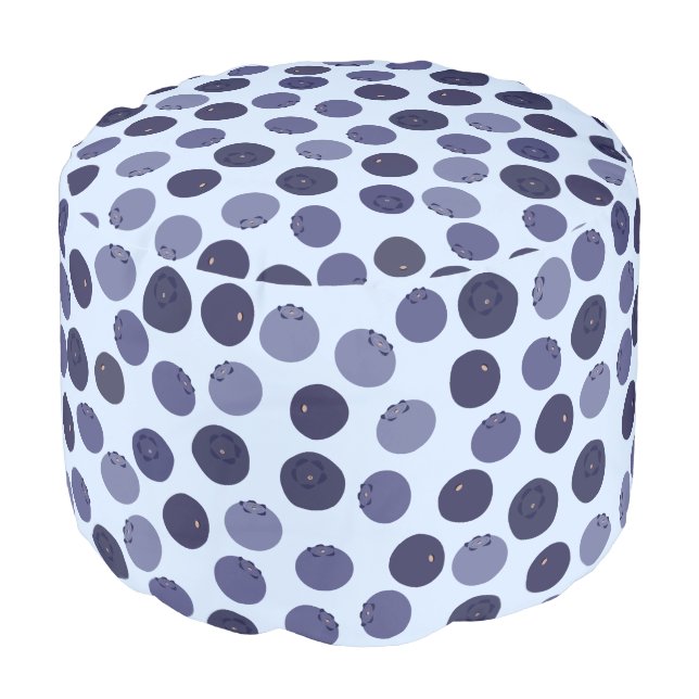 Blueberry Pattern Pouf (Angled Front)